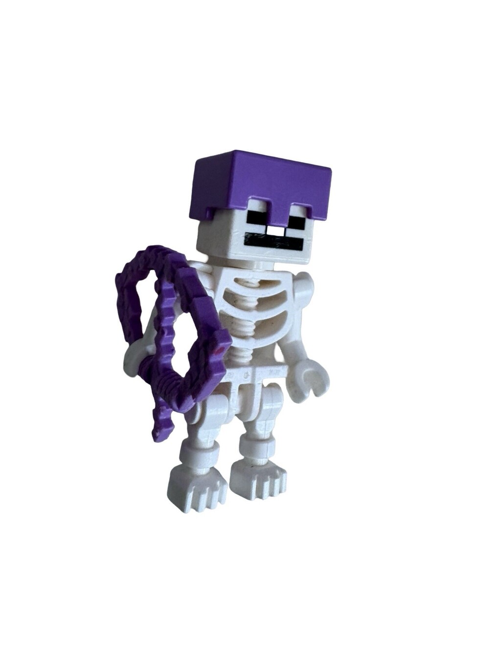 LEGO Minecraft Skeleton Minifigure w/ Med Lavender Helmet & Bow Min065